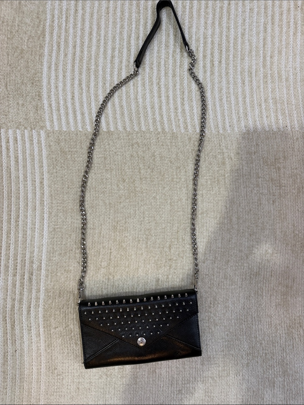 Rebecca Minkoff Black Studded Envelope Crossbody with Chain Strap